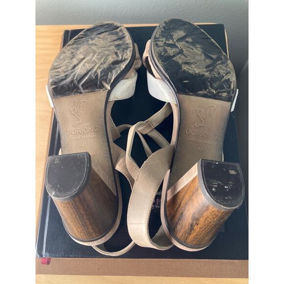 Dorking Fluchos Spanish Leather Sandals Metallic Blush Sz 41 True Craftsmanship - Picture 7 of 7